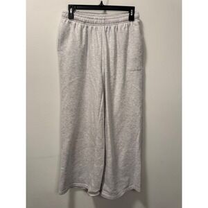 Chrome Riot Women's Wide Leg Cozy Sweatpants Heather Gray Fleece Lounge Pants L